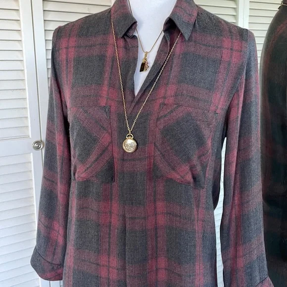 long sleeve shirt dress cloth and stone Cloth & Stone Long Sleeve Collared Shirt Dress Natural Beige Frayed Hem Sz  L NWT